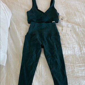 Beyond Yoga Deep Teal Leggings Set